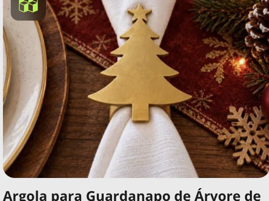 Argola para Guardanapo Árvore de Natal Elegance - Koa 3D