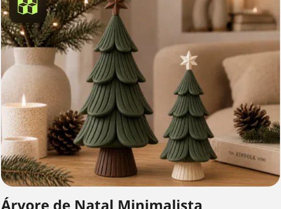 Árvore de Natal Minimalista Coleção Japandi - Koa 3D
