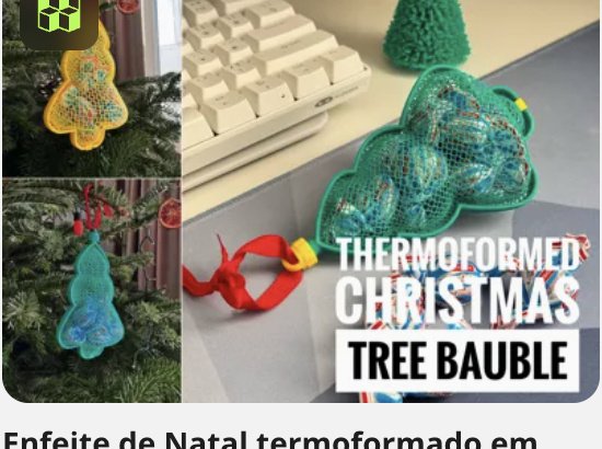 Enfeite de Árvore Termoformado Renda de Natal - Koa 3D
